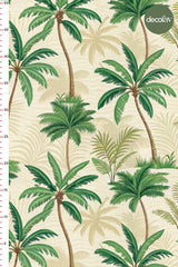 Digitally Printed Fabric with Watercolor Palm Pattern
