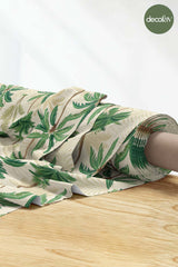 Digitally Printed Fabric with Watercolor Palm Pattern