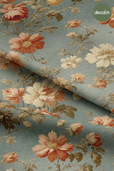 Victorian Garden Pastel Peony Pattern Digital Printed Fabric