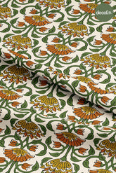 Seljuk Stylized Floral Pattern Digital Printed Fabric