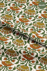 Seljuk Stylized Floral Pattern Digital Printed Fabric