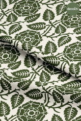 Moris Style Flowers and Leaves Digital Printed Fabric