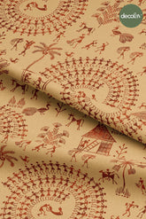 Tribal Ethnic Story Patterned Digital Printed Fabric