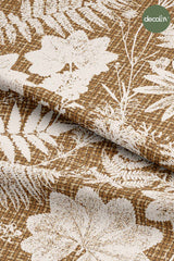 Wicker Textured Ground Flower Silhouette Patterned Digital Printed Fabric