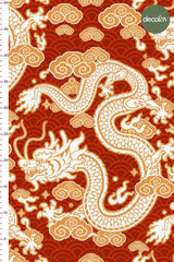 Digitally Printed Fabric with Mythological Chinese Dragon Pattern