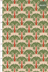 Retro Palm Patterned Digital Printed Fabric