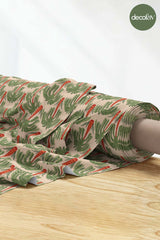 Retro Palm Patterned Digital Printed Fabric