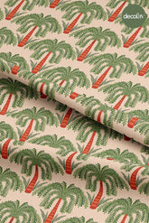 Retro Palm Patterned Digital Printed Fabric