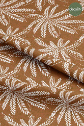 Cinnamon Ground Ethnic Palm Pattern Digital Printed Fabric