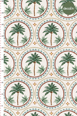 Mediterranean Palm Tree Mosaic Decoration Patterned Digital Printed Fabric