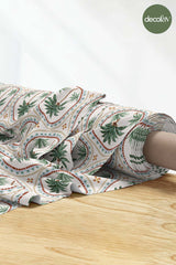 Mediterranean Palm Tree Mosaic Decoration Patterned Digital Printed Fabric