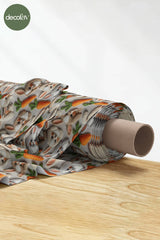 3D Nakış Efektli Dijital Baskılı Peluş Tavşan, Havuç DesenliKumaş