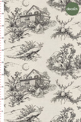 3D Nakış Efektli Dijital Baskılı Sloganlı Toile De Jouy Tasarım Kumaş