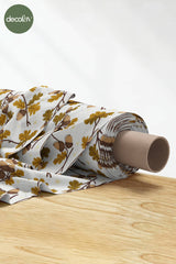 3D Nakış Efektli Dijital Baskılı Meşe Palamudu Desenli Kumaş