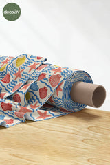 3D Nakış Efektli Dijital Baskılı Deniz Yıldızı ve Kabuk Desenli Kumaş