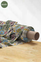 3D Nakış Efektli Dijital Baskılı Kelebek Rüyası Tasarımlı Kumaş