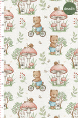 3D Nakış Efektli Dijital Baskılı Huzur Ormanı Kumaş