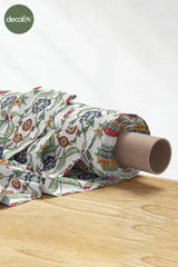 Saray Bahçesi Çini Lale Desenli Dijital Baskılı Kumaş