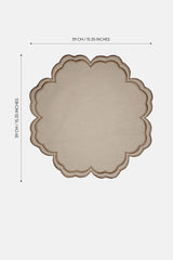 Bloom Bej Kumaş Nakışlı Amerikan Servis 2 Adet