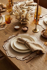 Bloom Bej Kumaş Nakışlı Amerikan Servis 2 Adet