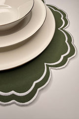 Bloom Yeşil Kumaş Nakışlı Amerikan Servis 2 Adet