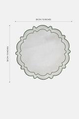 Ripple İnci Beyaz Suni Deri Nakışlı Amerikan Servis 2 Adet