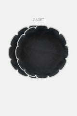 Petal Siyah Suni Deri Nakışlı Amerikan Servis 2 Adet