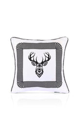 Decorative Frame Deer Head Designed Corded Cushion Cover