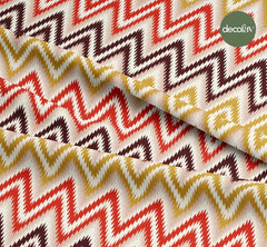 Ikat Zigzag Patterned Digital Printed Fabric
