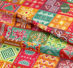 Abstract Illustration Patterned Digital Printed Fabric