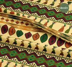 African Style Ethnic Geometric Patterned Digital Printed Fabric