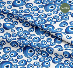 Nazar Boncuklu Desenli Dijital Baskılı Kumaş - Decofav | Kırlent, Sofra Tekstili, Kumaş