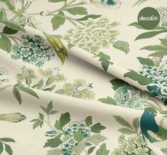 Peacock Flower Pattern Digital Printed Fabric