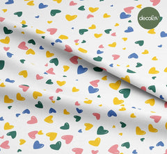 Colorful Heart Patterned Digital Printed Fabric
