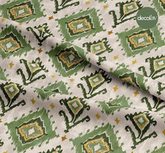 İkat Desenli Dijital Baskılı Kumaş