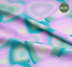 Abstract Heart Ombre Patterned Digital Printed Fabric