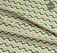 Geometric Wavy Zigzag Stripes Patterned Digital Printed Fabric