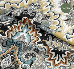 İkat Sulu Boya Desenli Dijital Baskılı Kumaş