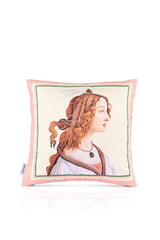 Morris Style Girl Portrait Velvet Fabric Digital Printed Cushion Cover