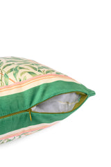 Morris Style Leaf Patterned Velvet Fabric Digital Printed Cushion Cover