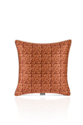 Ahşap Doku Desenli Deri Fitilli Kadife Kırlent Kılıfı 43x43cm