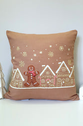Şeker Kasabası Zencefilli Gingerbread Kırlent Kılıfı - 43x43cm