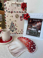 Mantar3 Kahve, Puanlı Fincan ve Kokteyl Peçetesi Hediye Seti