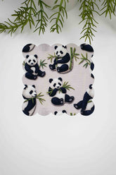 3D Panda Desen Dijital Baskılı Lazer Kesim Kumaş Kokteyl Peçetesi 1 Adet
