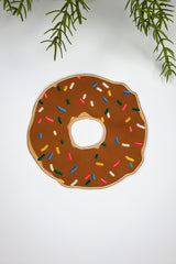 Donut Form Kahverengi Nakışlı Kumaş Kokteyl Peçetesi 1 Adet