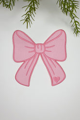 Kurdele Şeklinde Pembe Kumaş Pembe Nakışlı Kokteyl Peçetesi 1 Adet