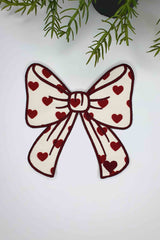 Kurdele Şeklinde Kalpli Nakışlı Kokteyl Peçetesi 1 Adet - Decofav | Kırlent, Sofra Tekstili, Kumaş