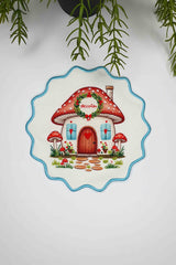 Mushroom Dreams Mantar Evi Nakış Kenar Kokteyl Peçetesi 1 Adet