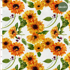 Sunflower Patterned Digital Printed Fabric