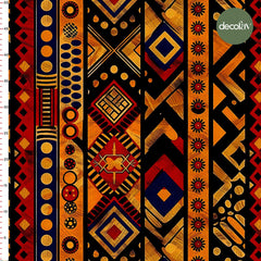 African Style Ethnic Geometric Patterned Digital Printed Fabric